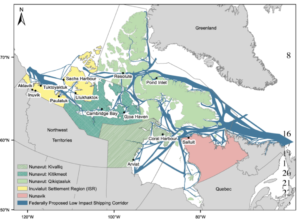 Map depicting Inuit communities in process