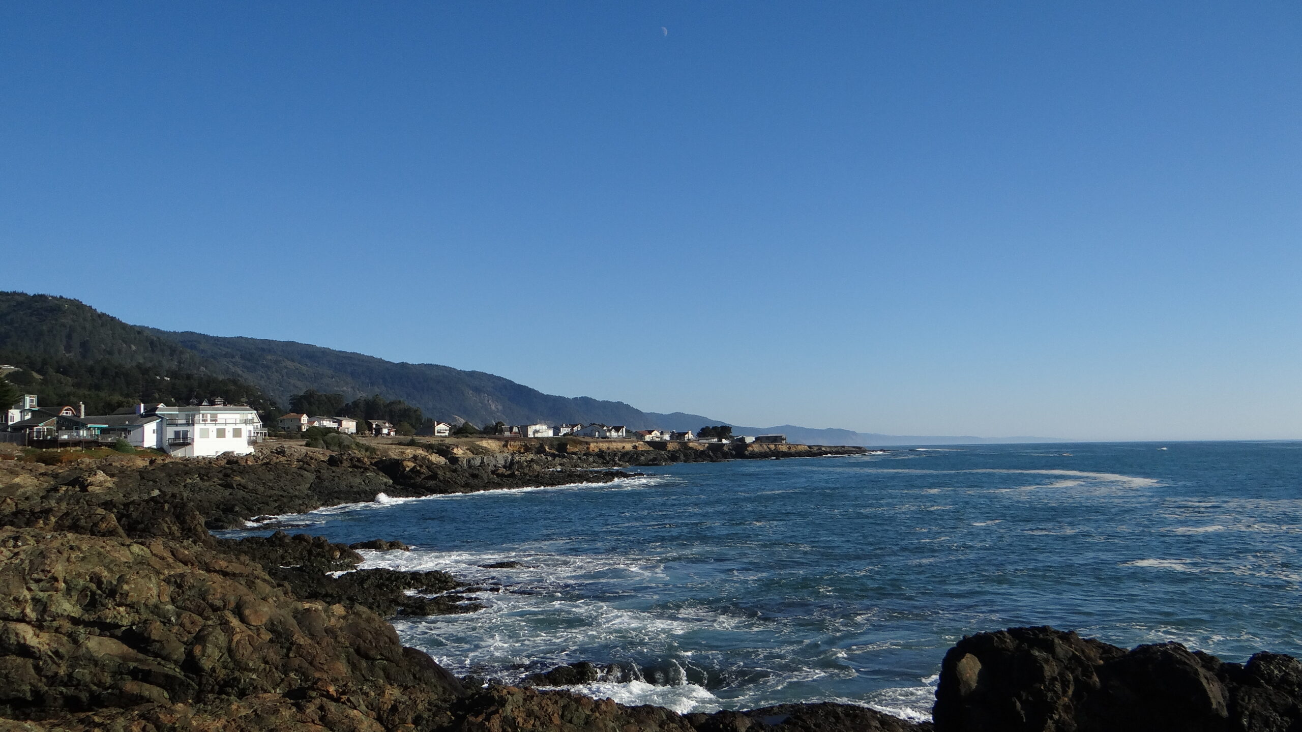 Coastal landscape with a few houses